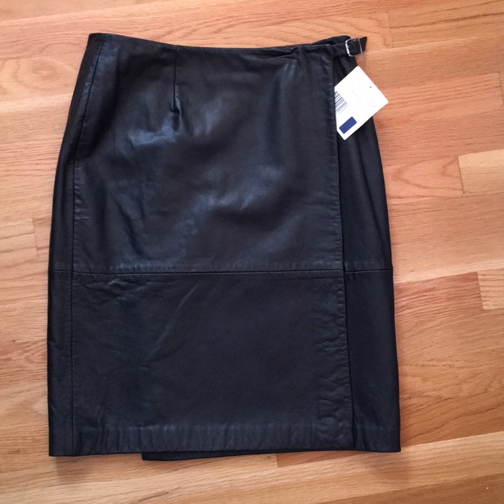 NWT Genuine Leather Wrap Skirt
